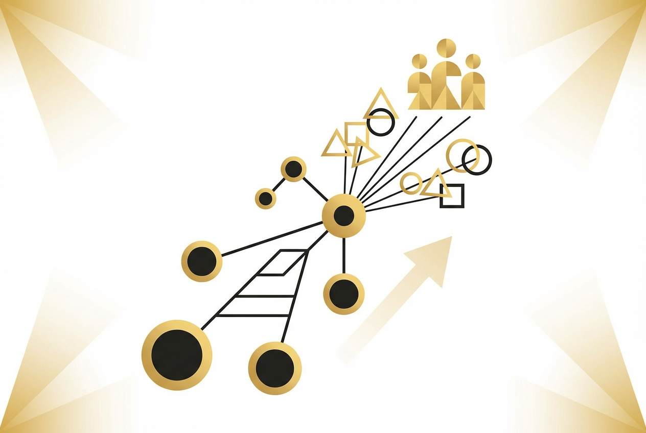 Illustration of career growth pathways connecting professionals with mentorship opportunities